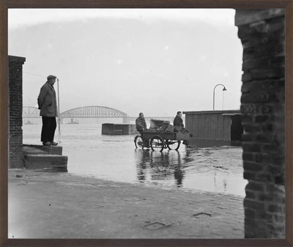 Hoogwater op de Waalkade - 1952