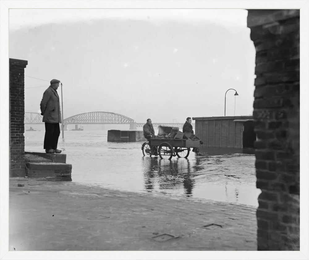 Hoogwater op de Waalkade - 1952