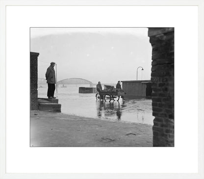 Hoogwater op de Waalkade - 1952