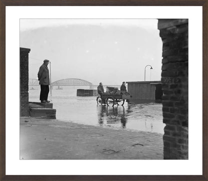 Hoogwater op de Waalkade - 1952