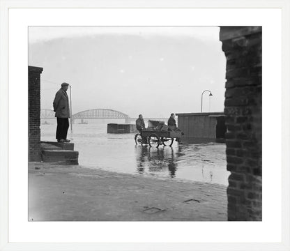 Hoogwater op de Waalkade - 1952
