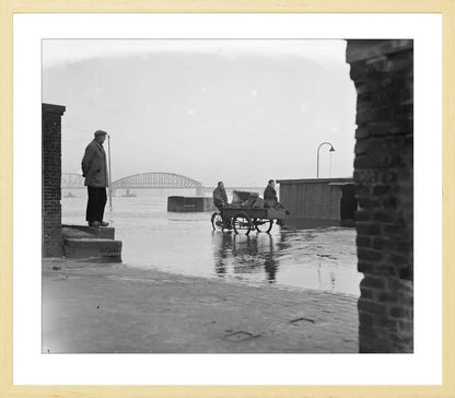 Hoogwater op de Waalkade - 1952