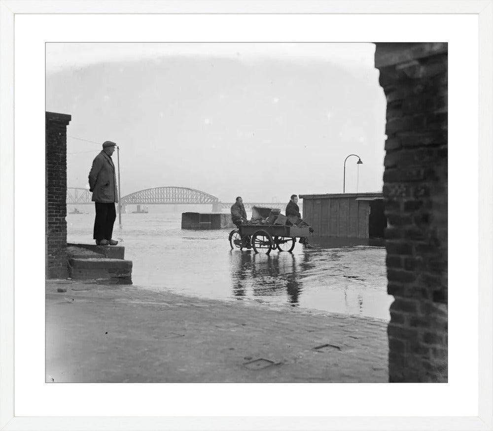 Hoogwater op de Waalkade - 1952