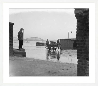 Hoogwater op de Waalkade - 1952