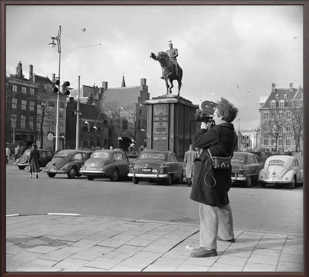 Filmopname bij de Hofvijver - 1954