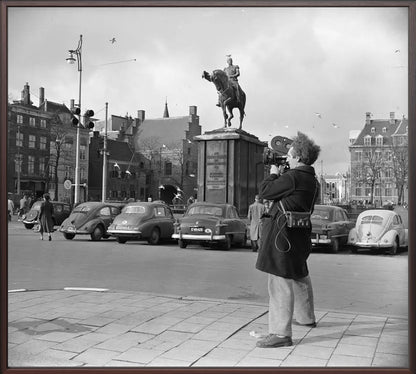 Filmopname bij de Hofvijver - 1954