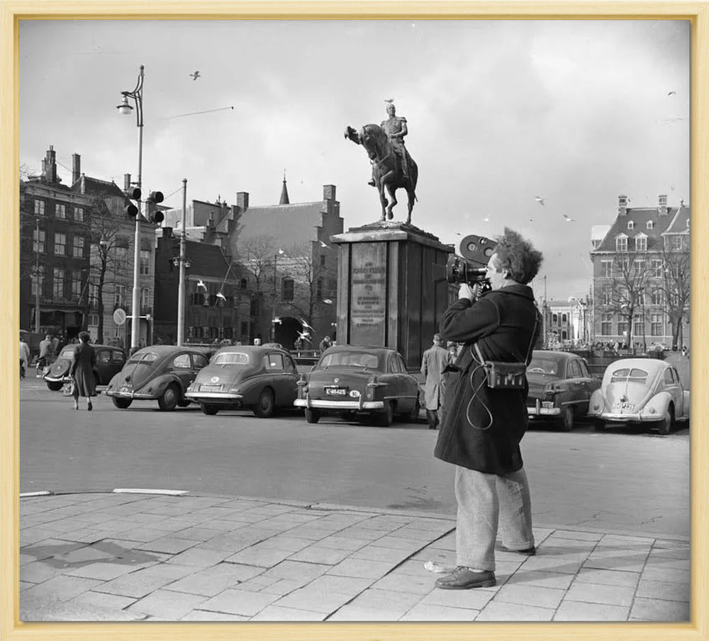 Filmopname bij de Hofvijver - 1954