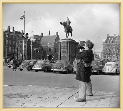Filmopname bij de Hofvijver - 1954