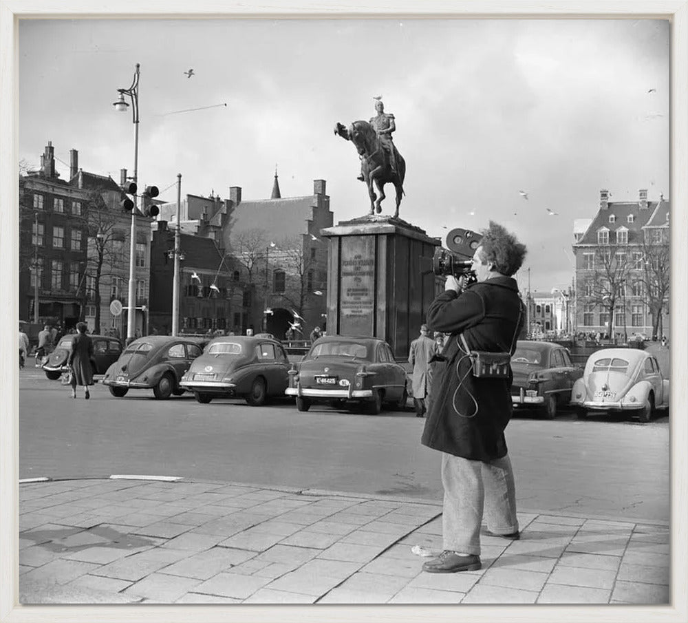 Filmopname bij de Hofvijver - 1954