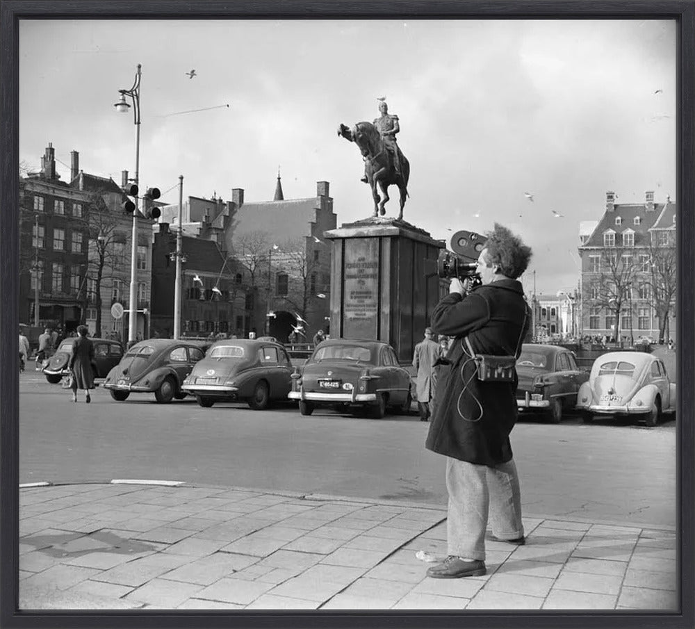 Filmopname bij de Hofvijver - 1954