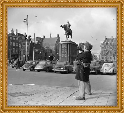 Filmopname bij de Hofvijver - 1954
