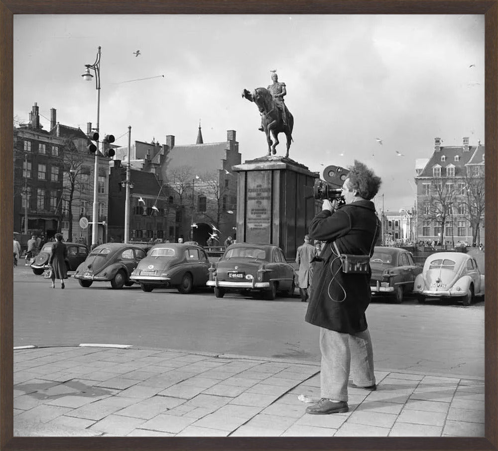 Filmopname bij de Hofvijver - 1954