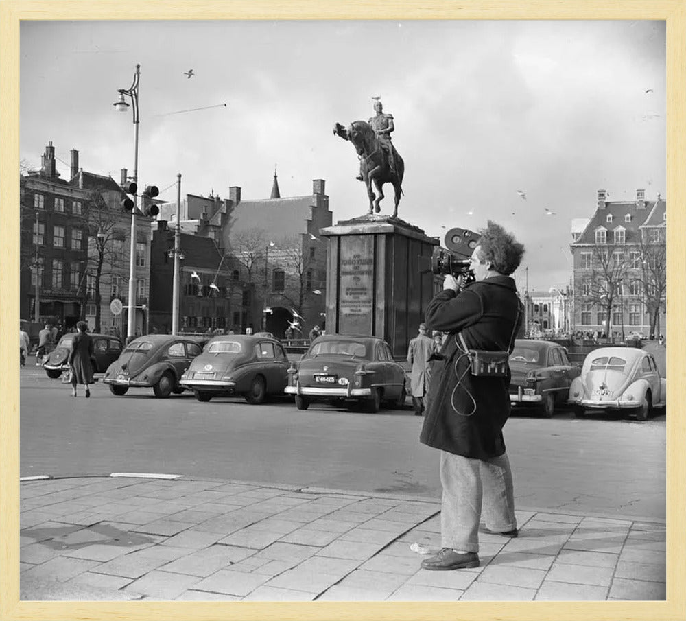 Filmopname bij de Hofvijver - 1954