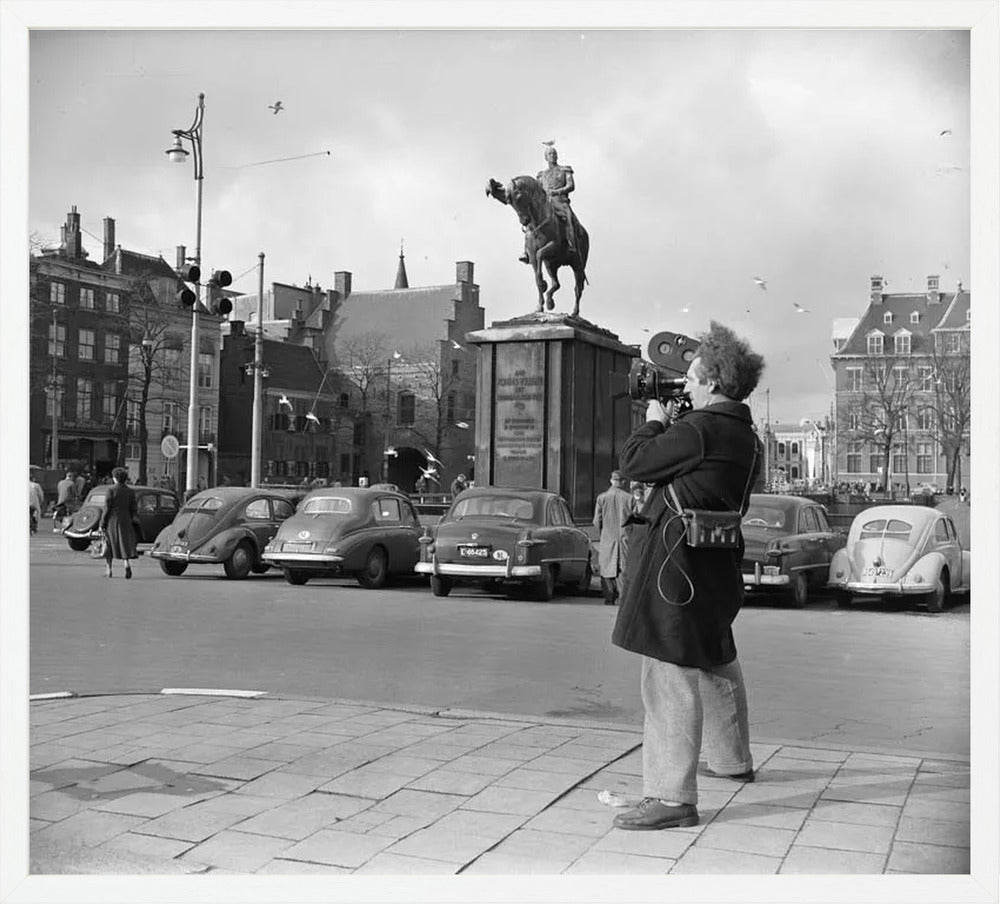 Filmopname bij de Hofvijver - 1954