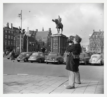 Filmopname bij de Hofvijver - 1954