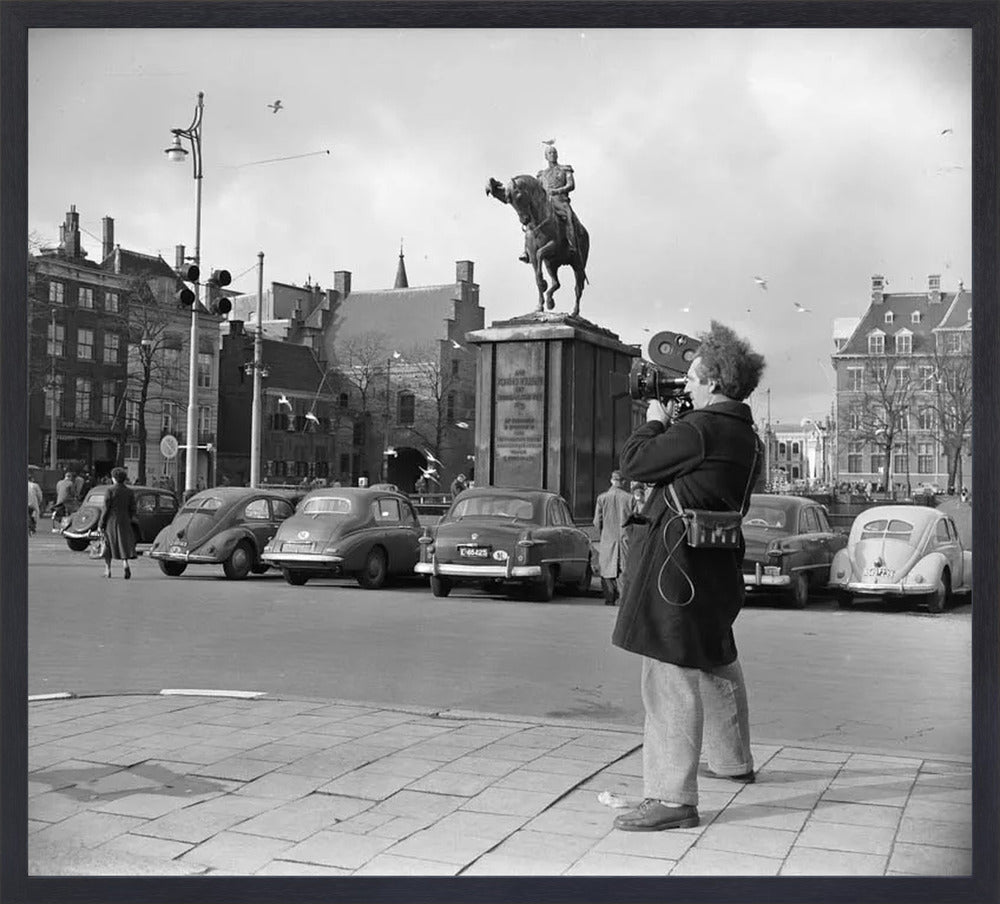 Filmopname bij de Hofvijver - 1954