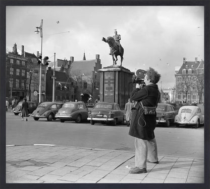 Filmopname bij de Hofvijver - 1954