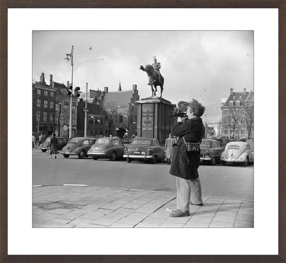 Filmopname bij de Hofvijver - 1954