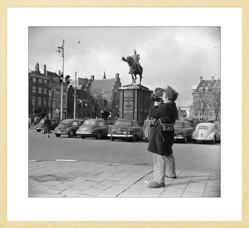 Filmopname bij de Hofvijver - 1954