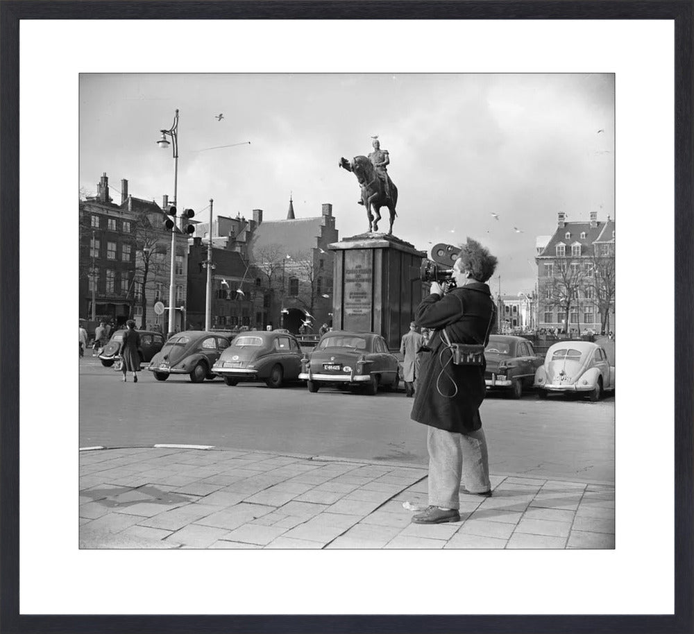 Filmopname bij de Hofvijver - 1954