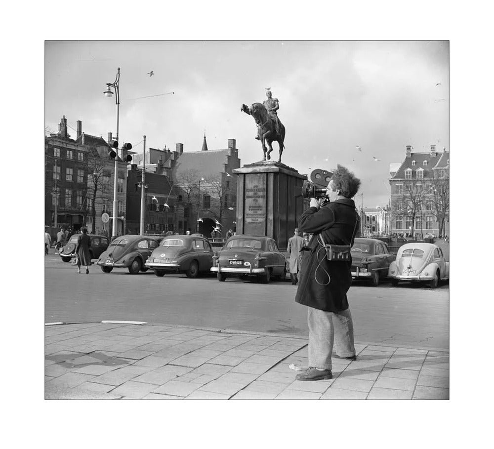 Filmopname bij de Hofvijver - 1954