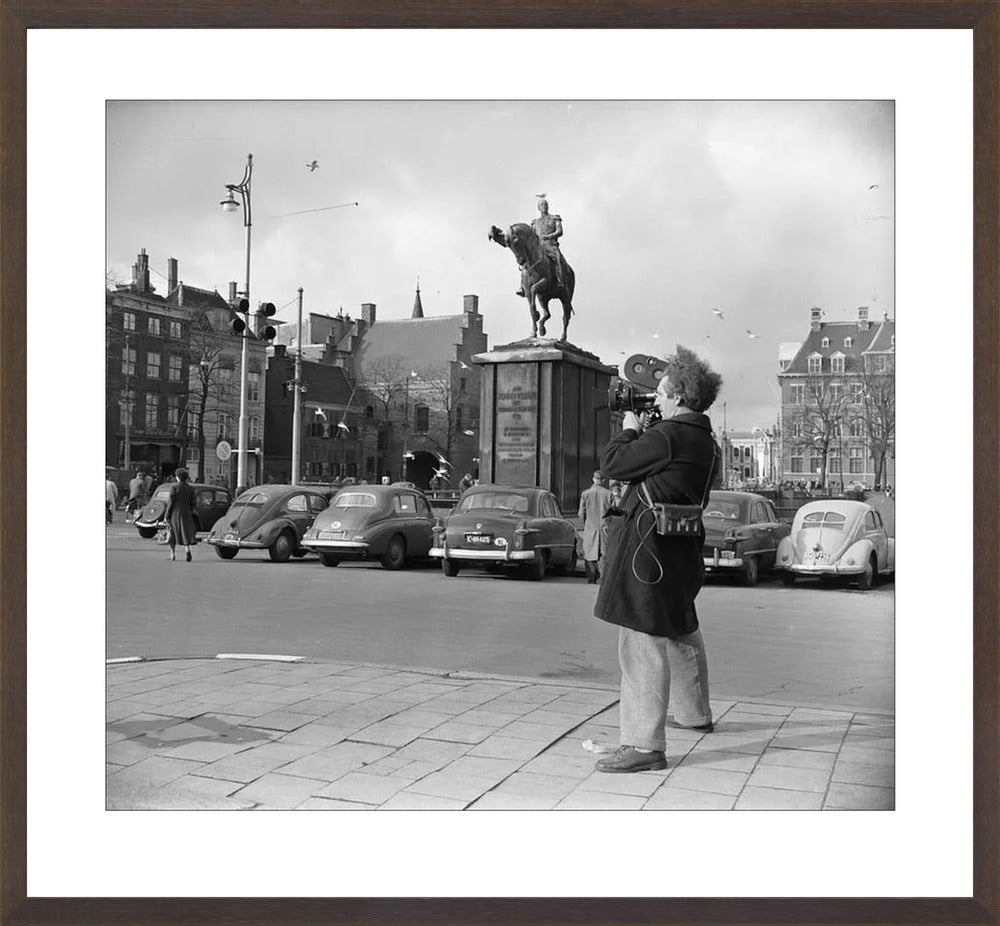 Filmopname bij de Hofvijver - 1954