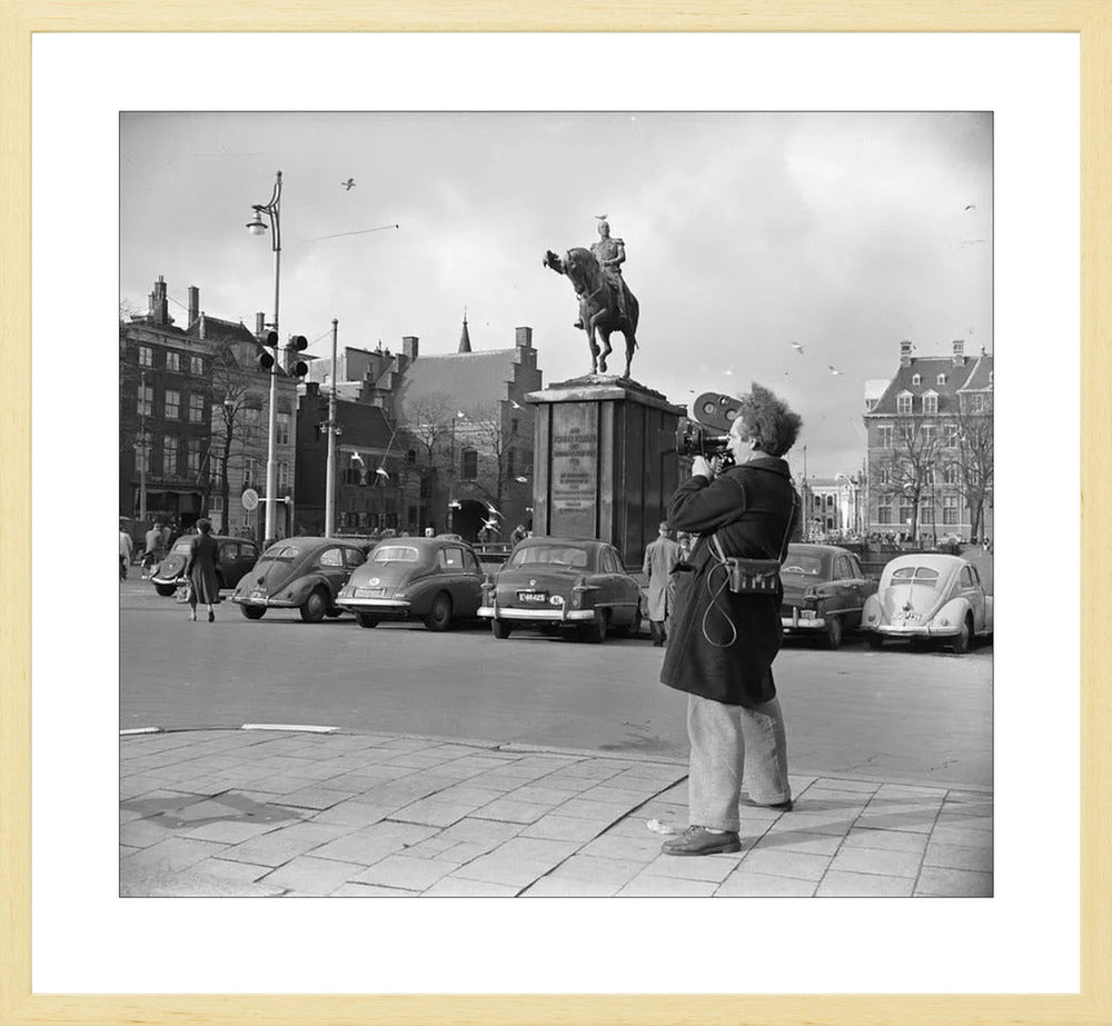 Filmopname bij de Hofvijver - 1954