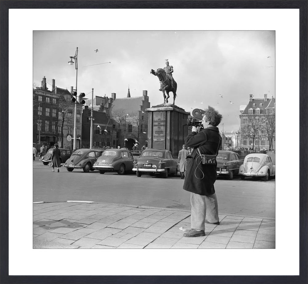 Filmopname bij de Hofvijver - 1954