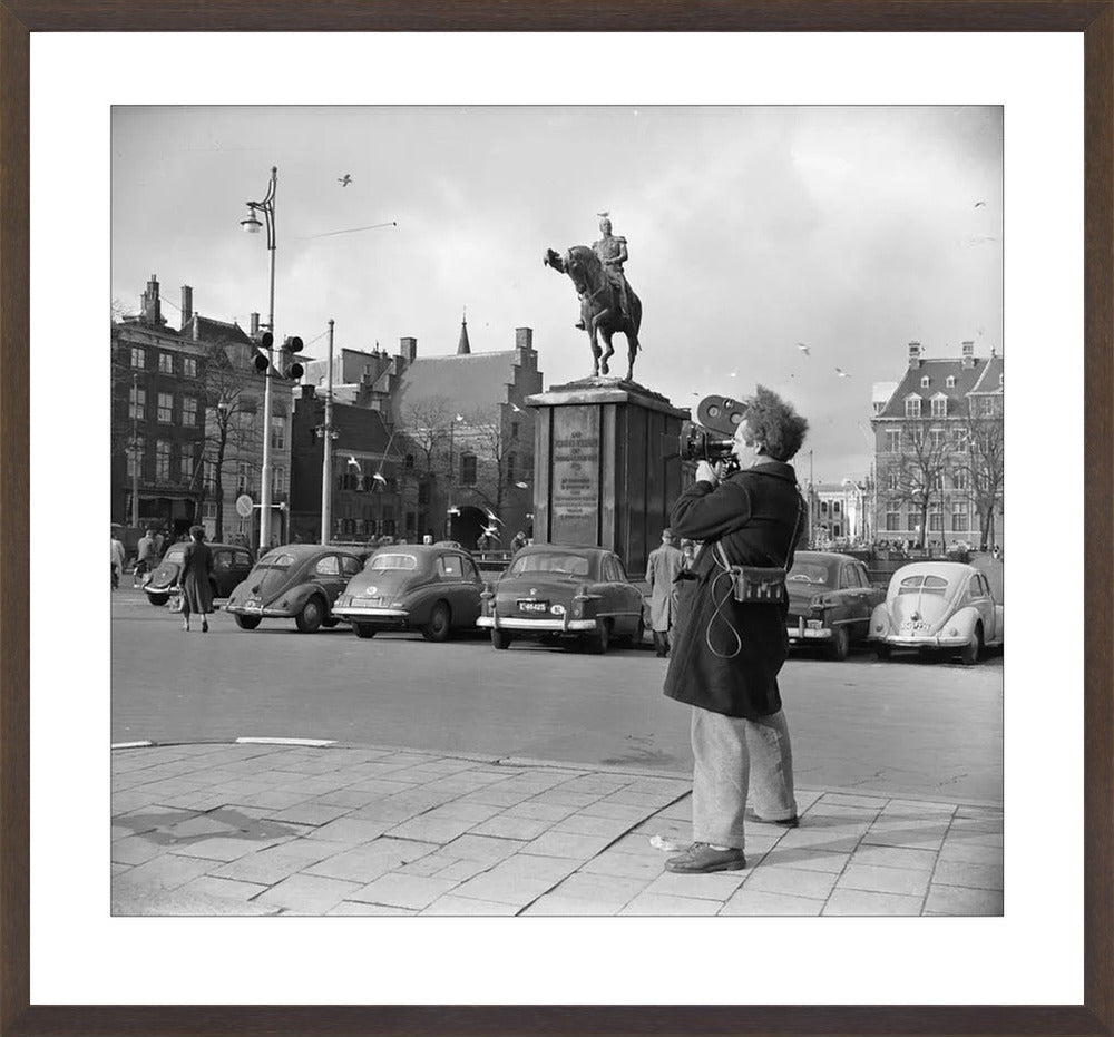 Filmopname bij de Hofvijver - 1954