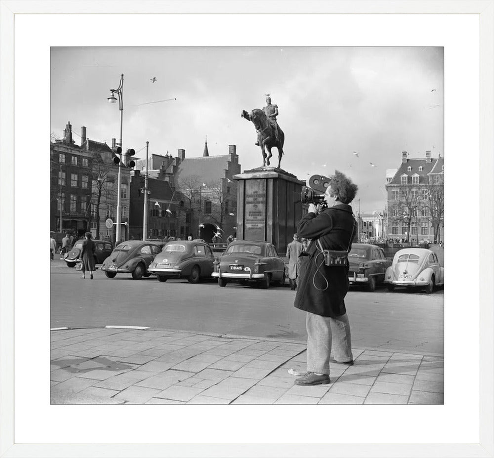 Filmopname bij de Hofvijver - 1954