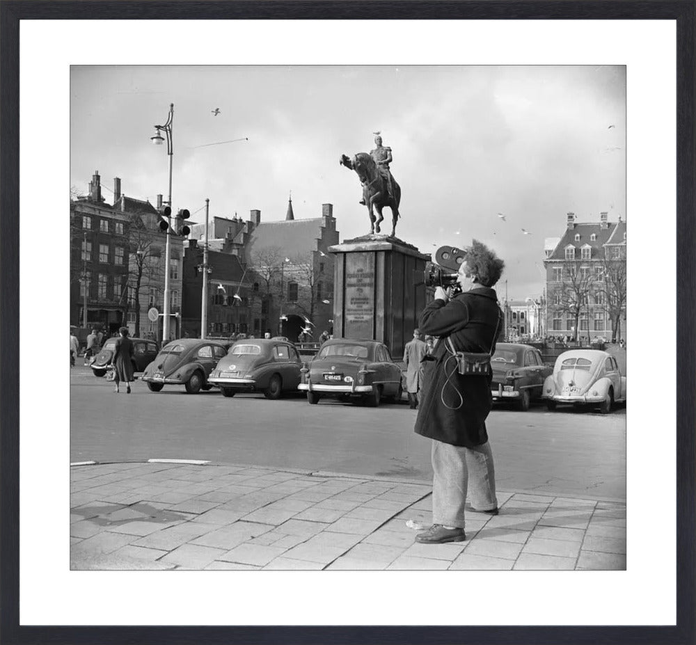 Filmopname bij de Hofvijver - 1954