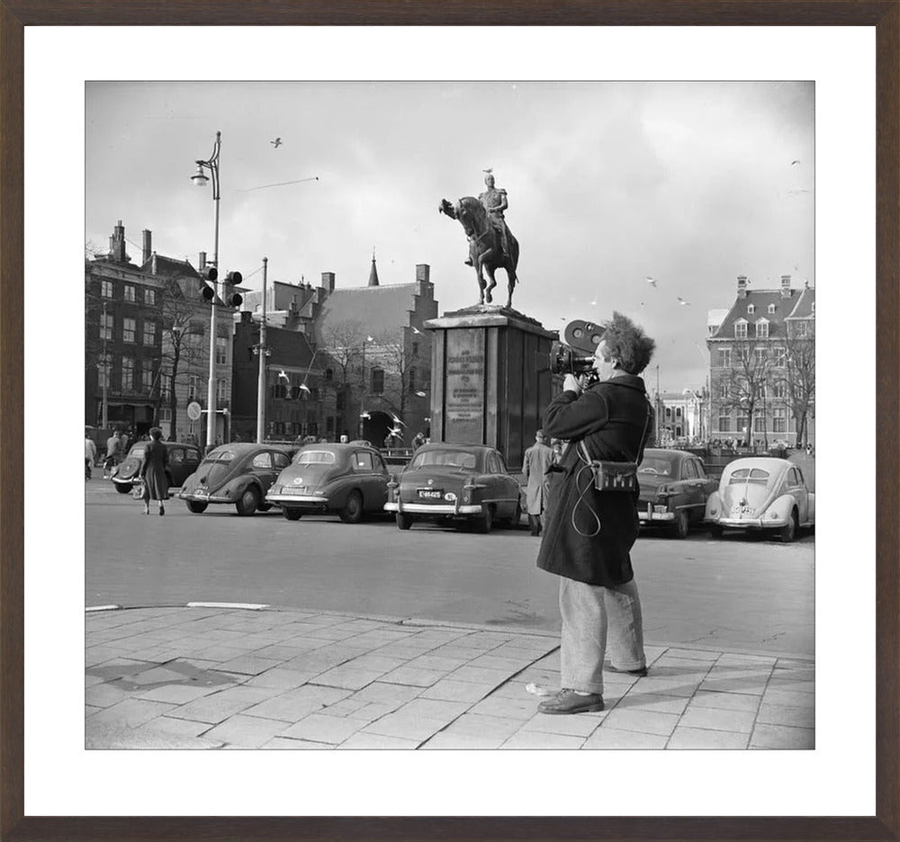 Filmopname bij de Hofvijver - 1954
