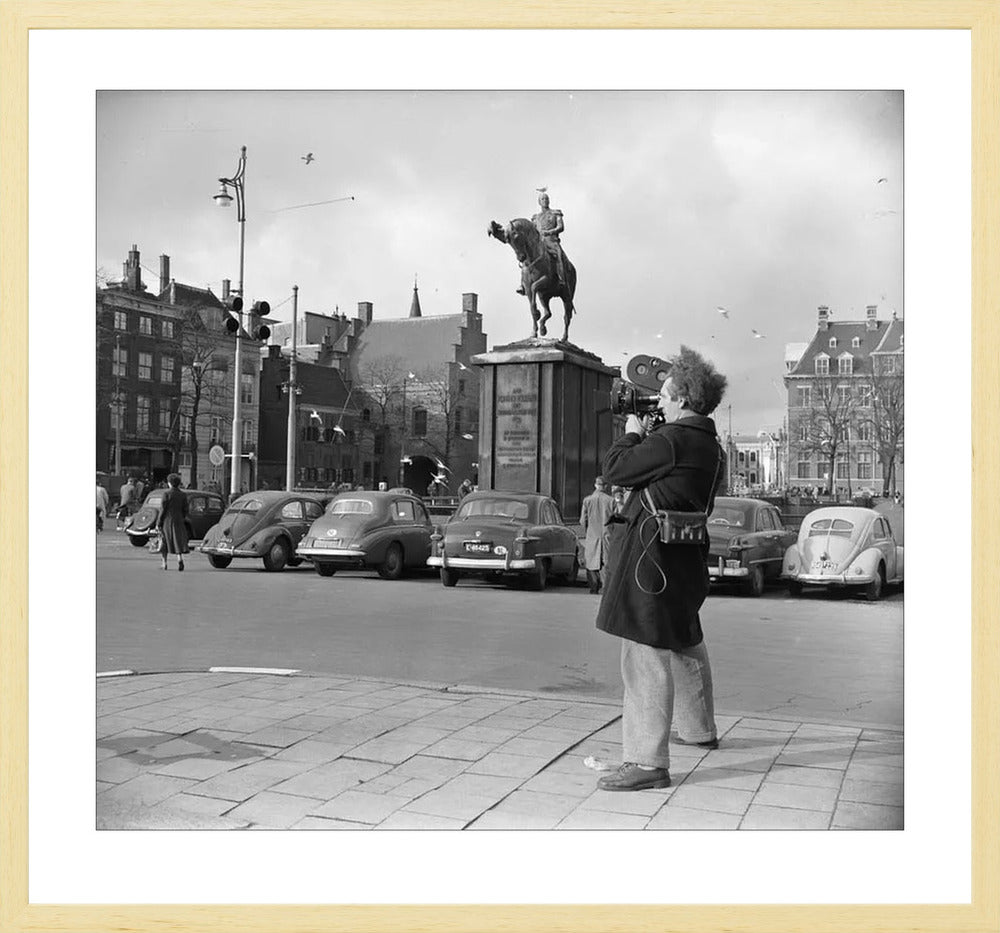 Filmopname bij de Hofvijver - 1954