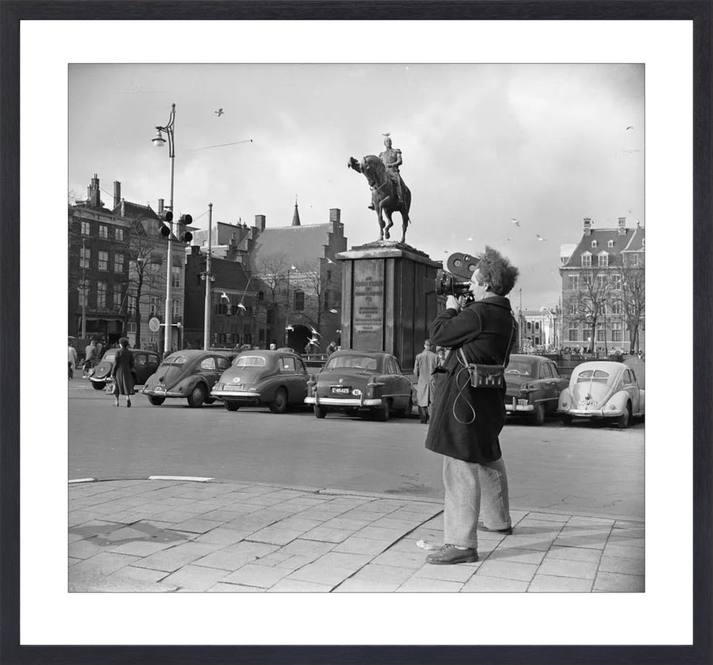 Filmopname bij de Hofvijver - 1954