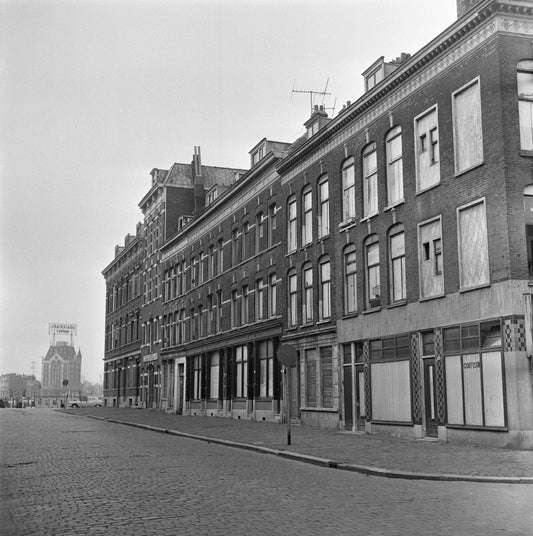 Historische foto van het Noordereiland voor de sloop in Rotterdam rond 1966