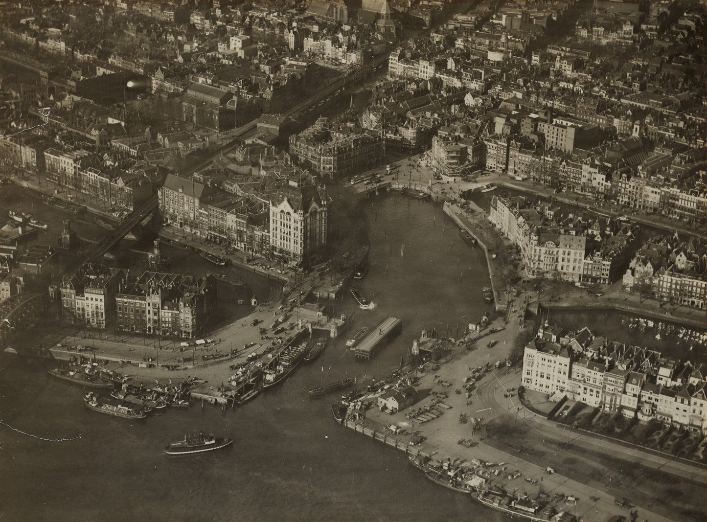 Historische foto van de Oude Haven in Rotterdam rond 1925