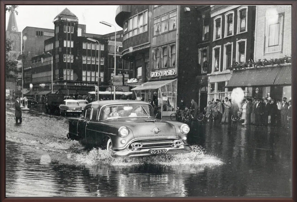 Wateroverlast op het Vredenburg - 1957