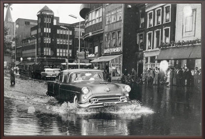 Wateroverlast op het Vredenburg - 1957