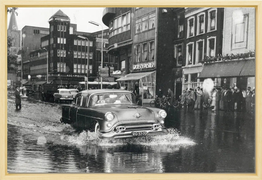 Wateroverlast op het Vredenburg - 1957
