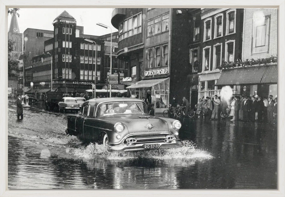 Wateroverlast op het Vredenburg - 1957