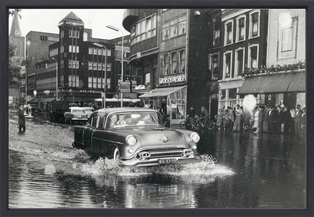 Wateroverlast op het Vredenburg - 1957