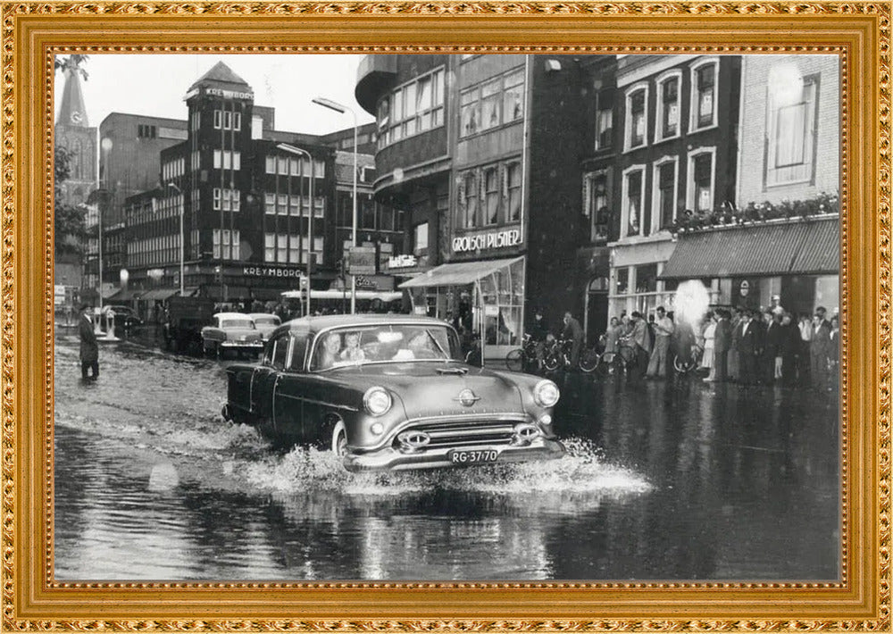 Wateroverlast op het Vredenburg - 1957