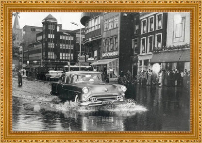 Wateroverlast op het Vredenburg - 1957
