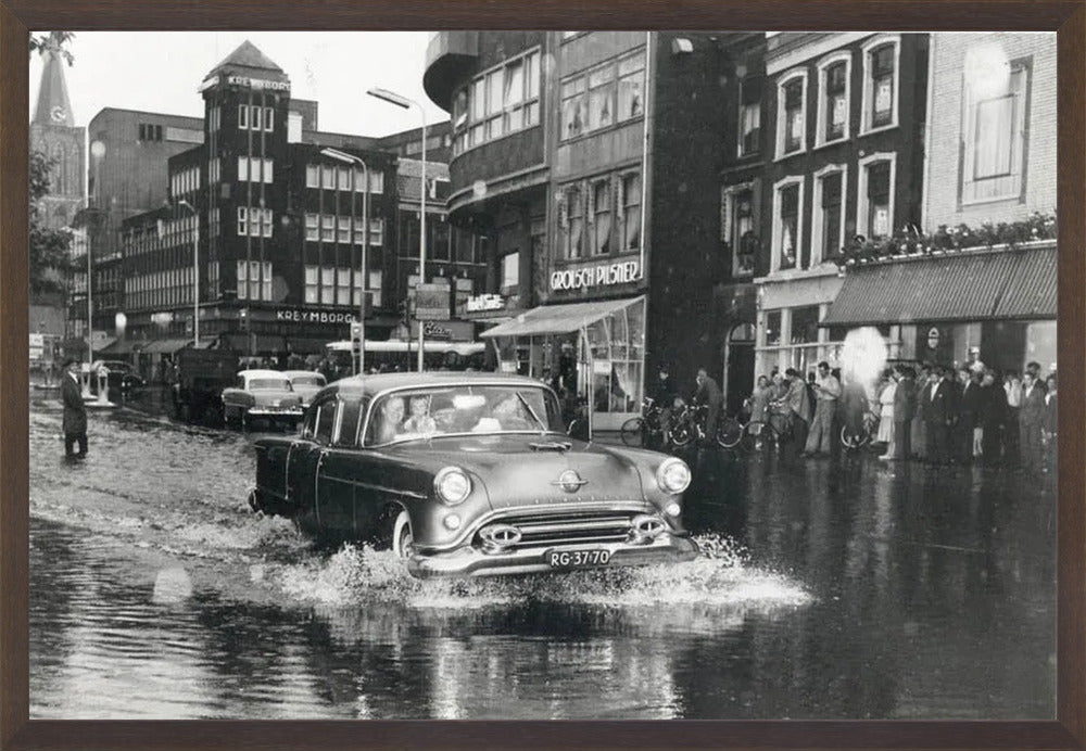 Wateroverlast op het Vredenburg - 1957