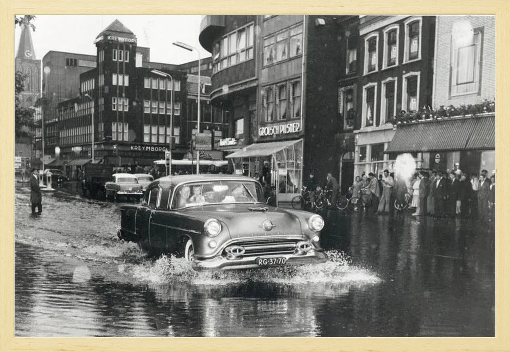 Wateroverlast op het Vredenburg - 1957