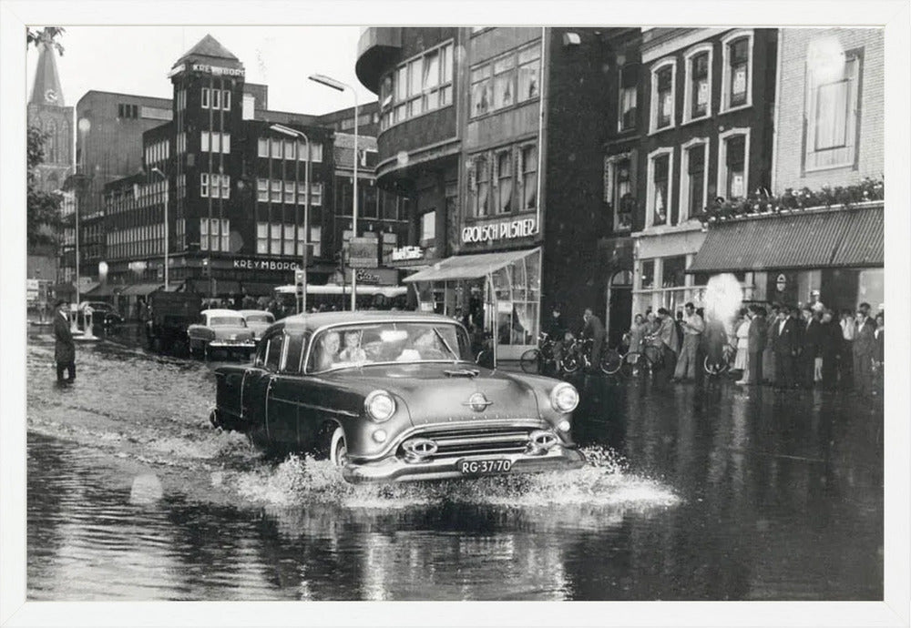 Wateroverlast op het Vredenburg - 1957