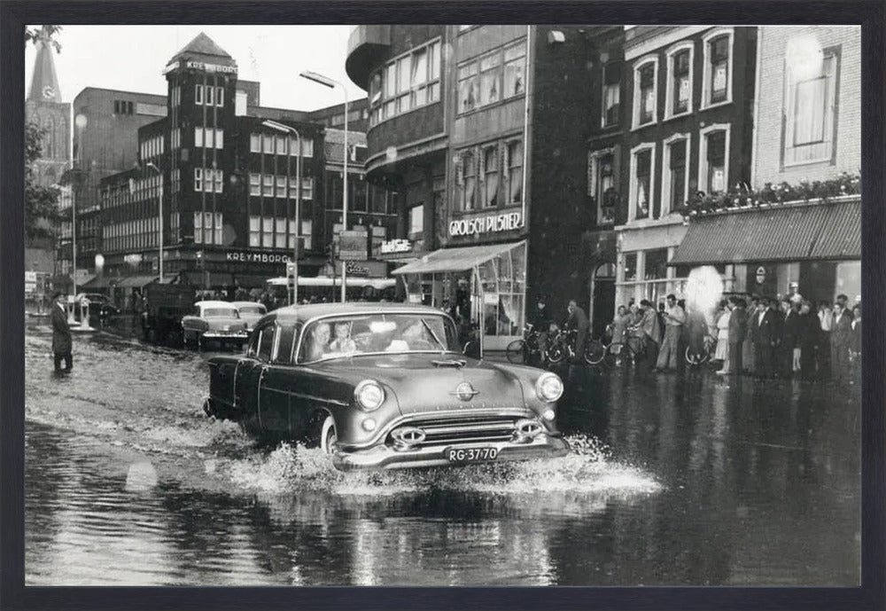 Wateroverlast op het Vredenburg - 1957