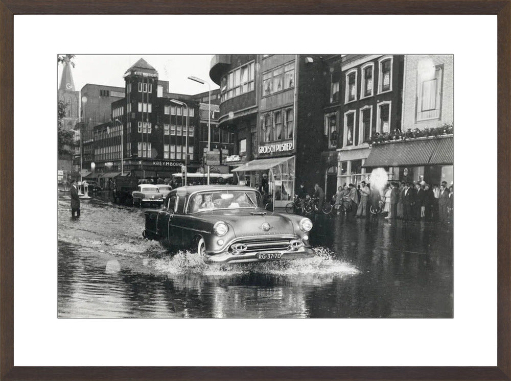 Wateroverlast op het Vredenburg - 1957