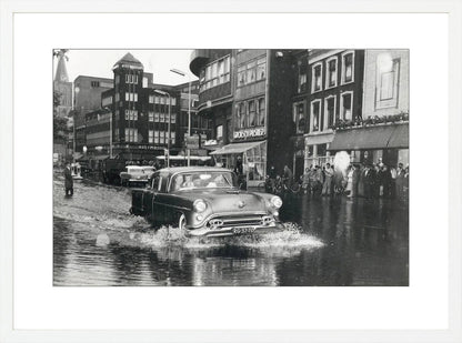 Wateroverlast op het Vredenburg - 1957