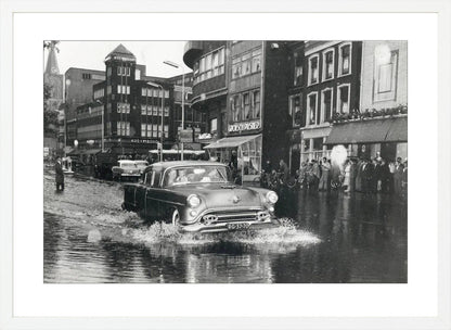 Wateroverlast op het Vredenburg - 1957